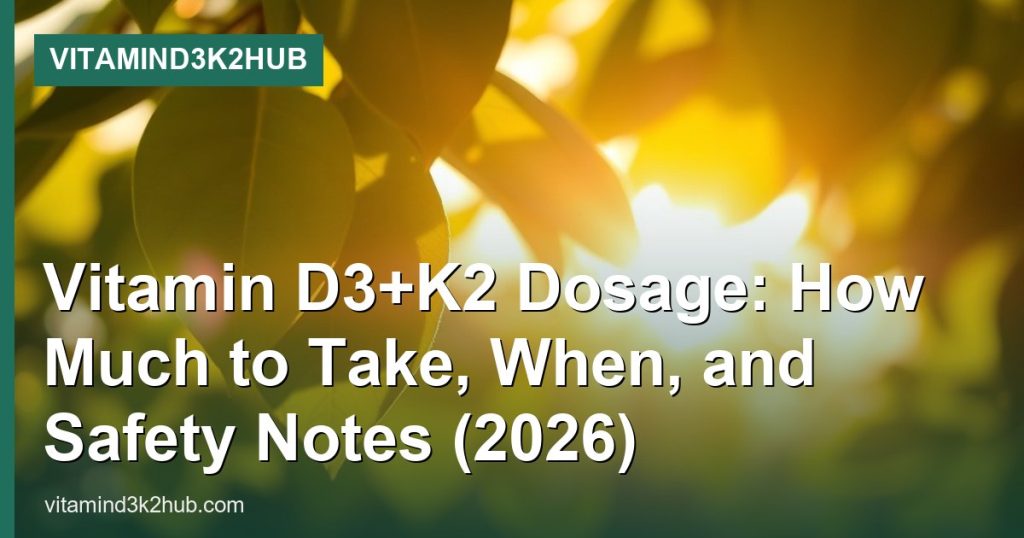 Vitamin D3+K2 Dosage: How Much to Take, When, and Safety Notes (2026) - VitaminD3K2Hub