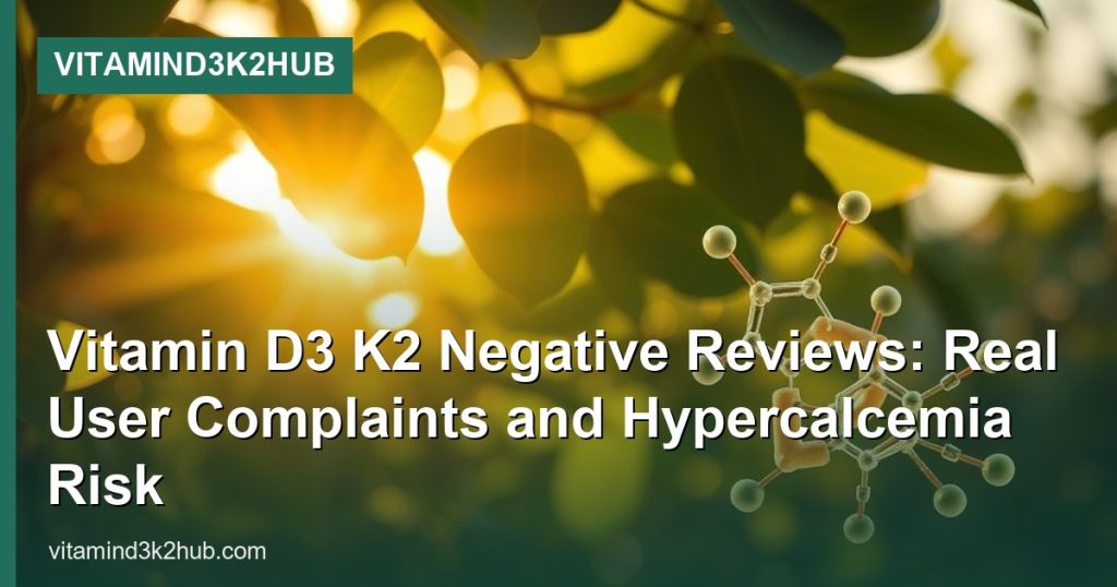 Vitamin D3 K2 Negative Reviews: Real User Complaints and Hypercalcemia Risk - VitaminD3K2Hub